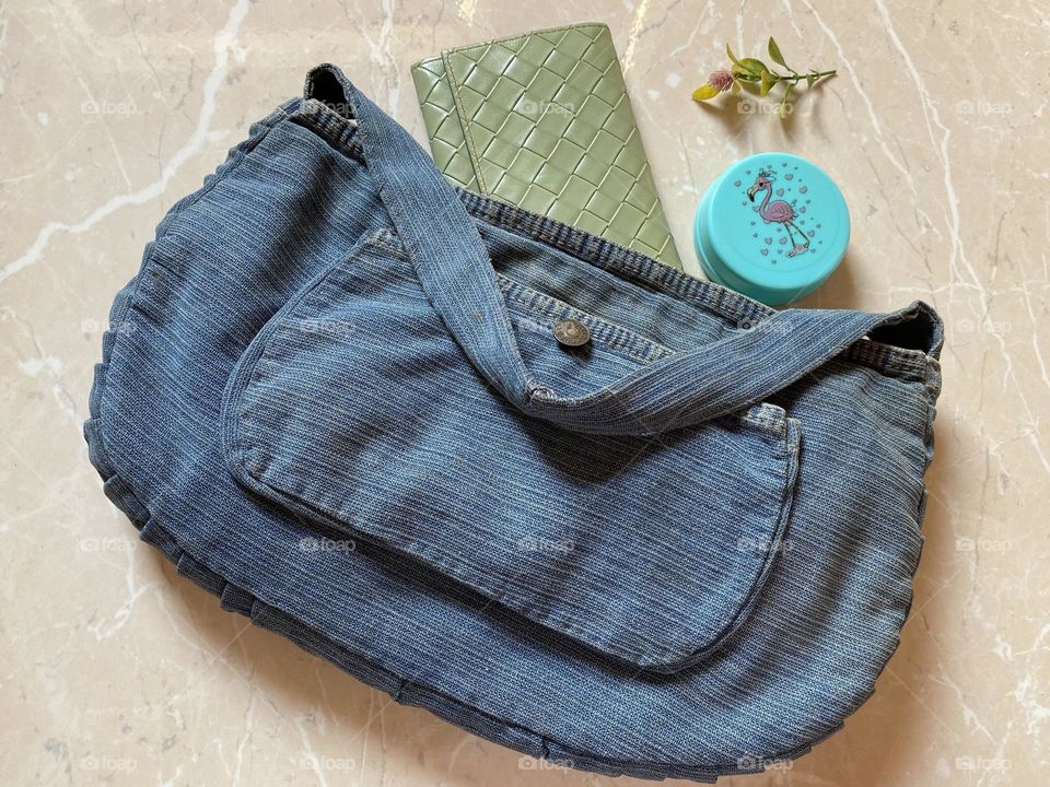 A handbag which I have made from an old trousers 