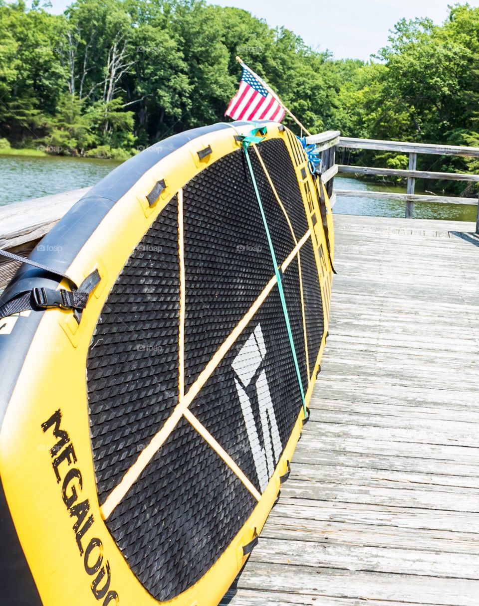 Yellow surf board