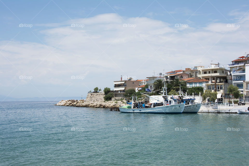 skala marion harbor. skala marion harbor on thassos island in greece