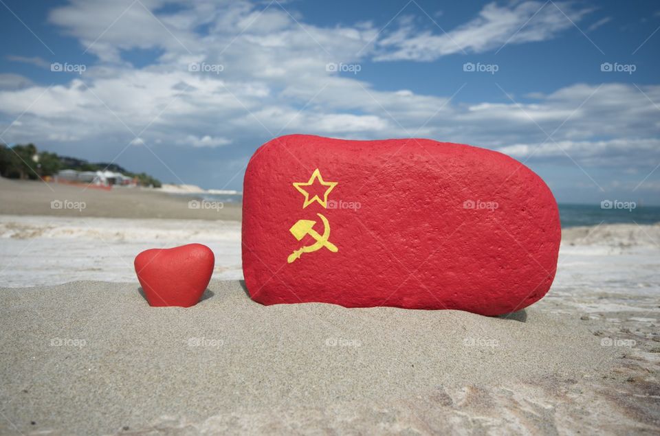 Love CCCP, nostalgia concept on stones