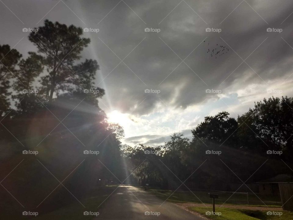 Sunshine peaking through the clouds