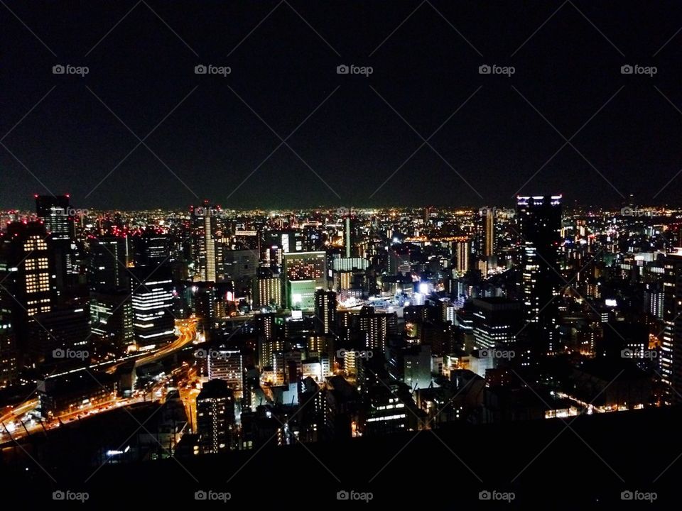 Night view of Osaka