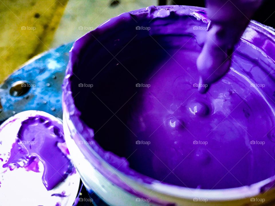 Close-up of purple paint