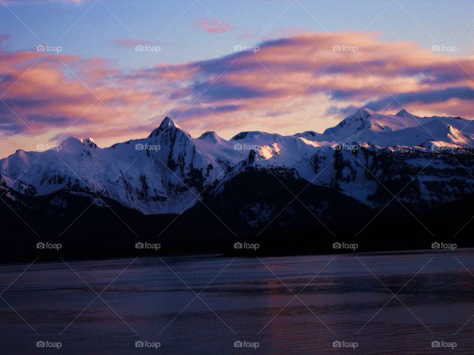 View of snowy mountains