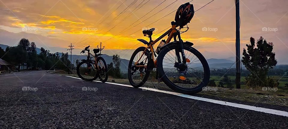 sunset and bycycle