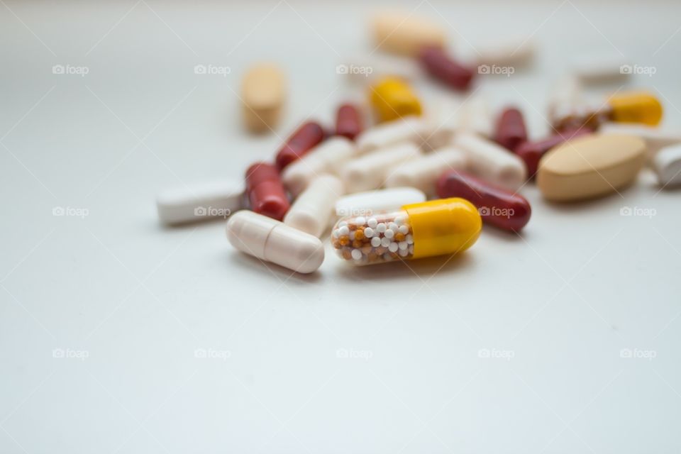 Assorted pills colorful 