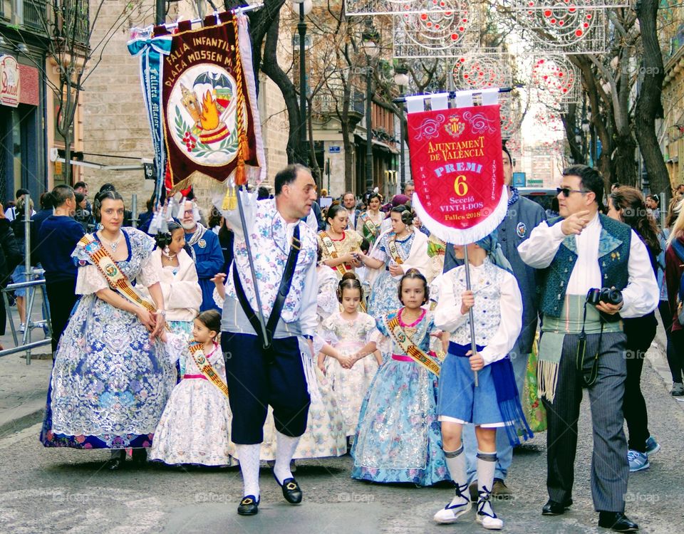 spanish fiesta ofrenda valencia proud typical day childs parents day of the city valencia las fallas fallera