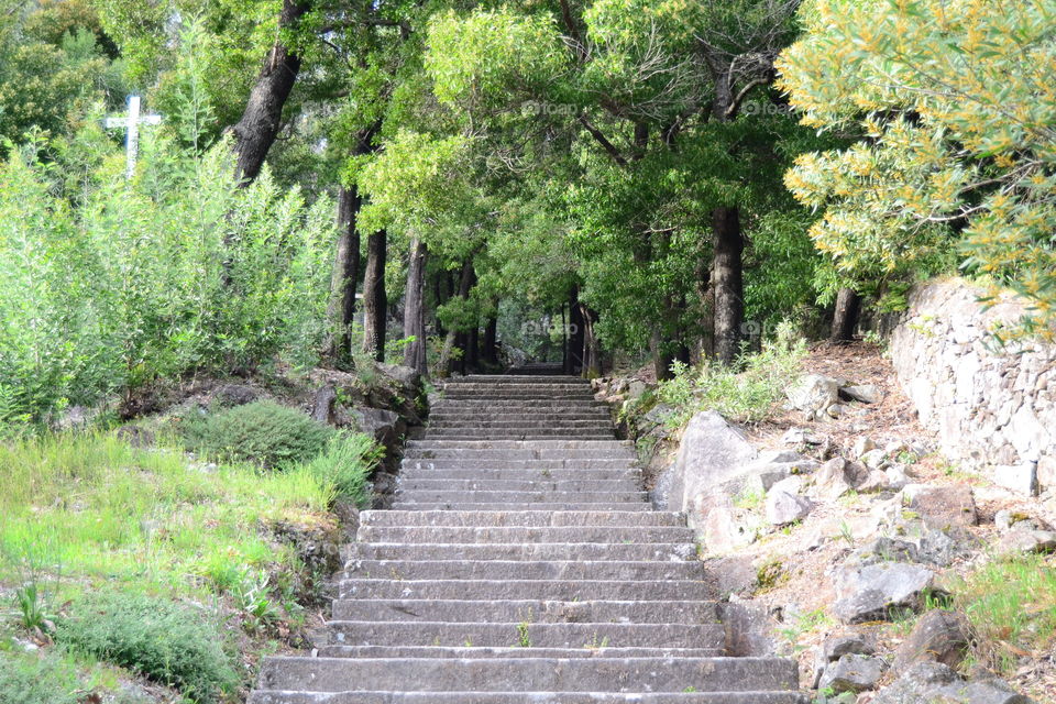 Staircase to the top of the mount