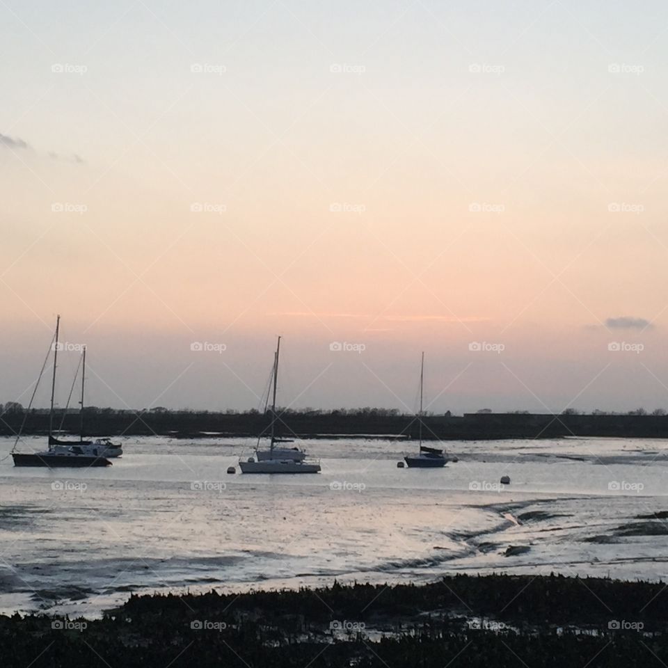 Chichester Harbour . Dusk