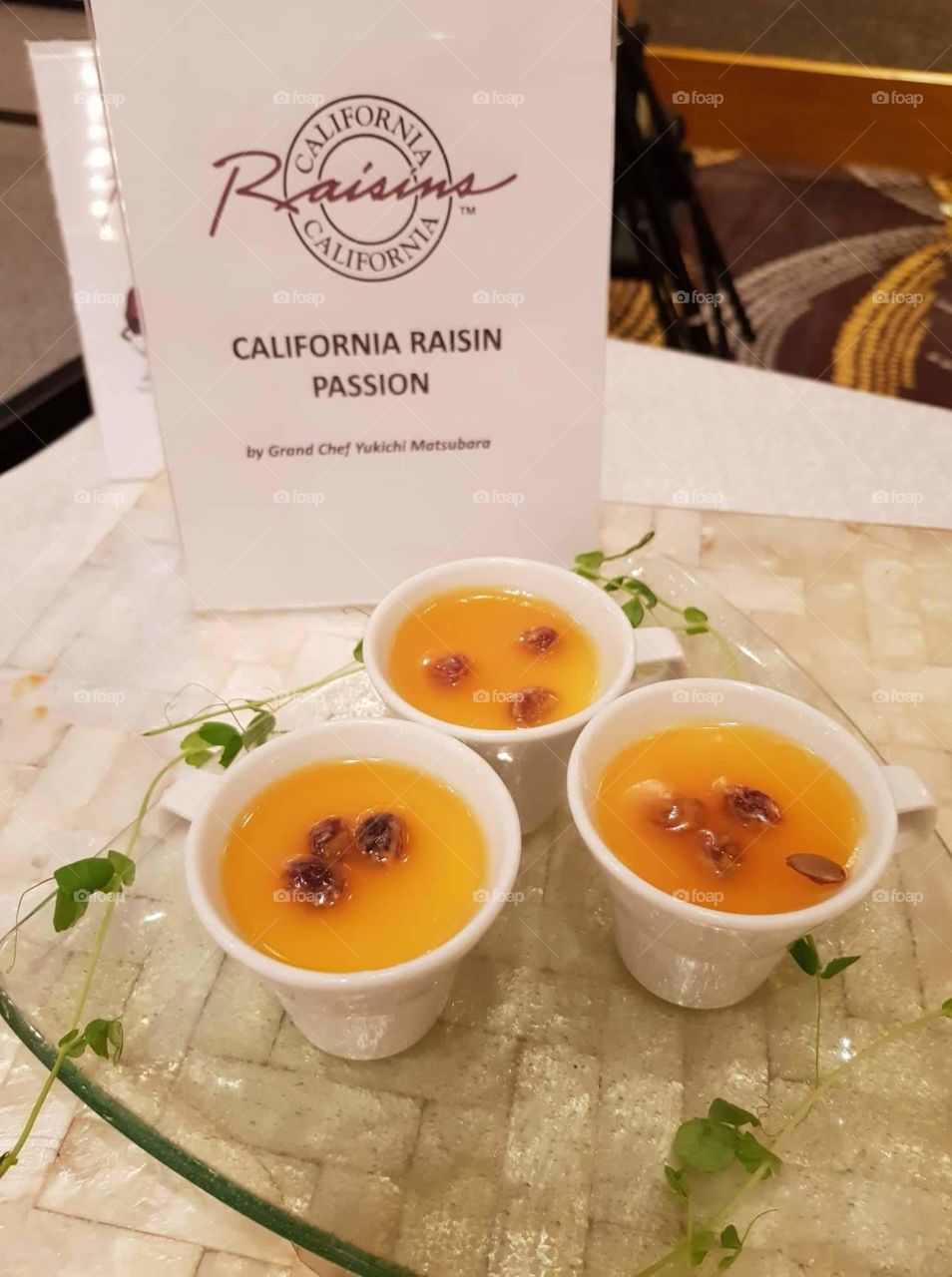 An amazing and tasteful california raisin served in a mug.