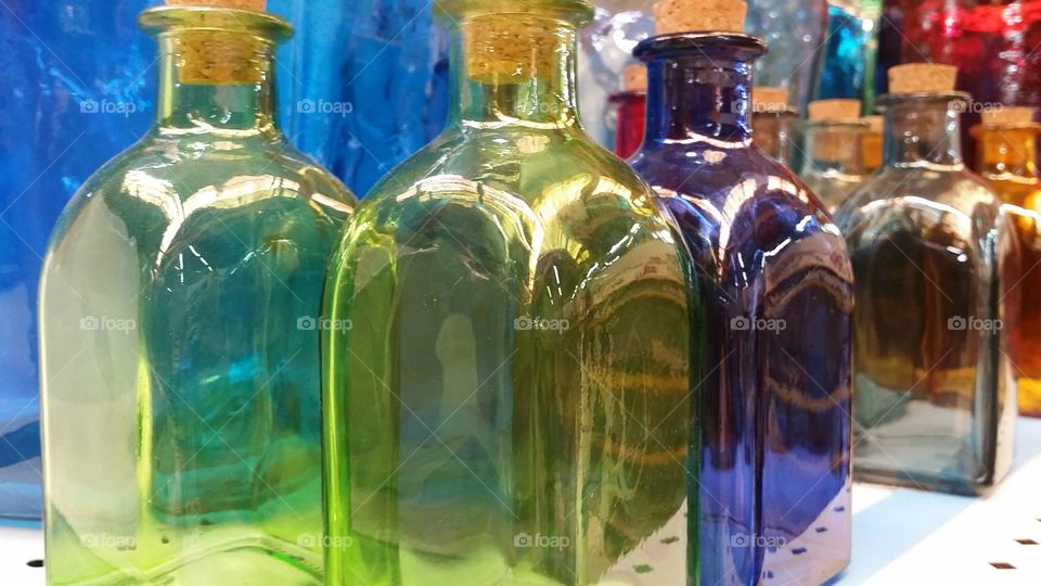 Colourful glass bottles 4