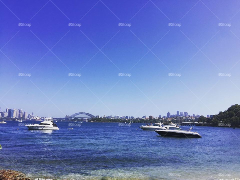 Sydney beach and beautiful blue sky