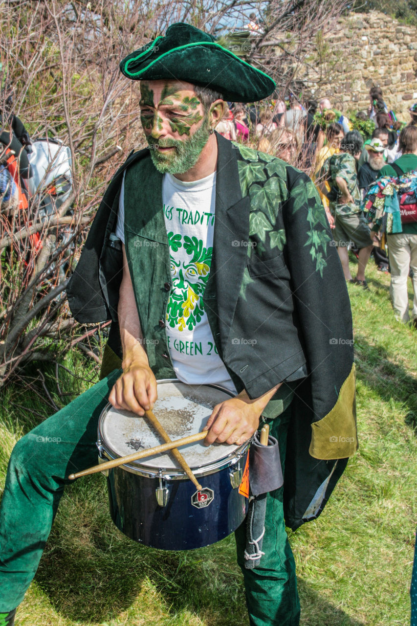 A drummer at Hastings Traditional Jack in the Green, U.K. 2008