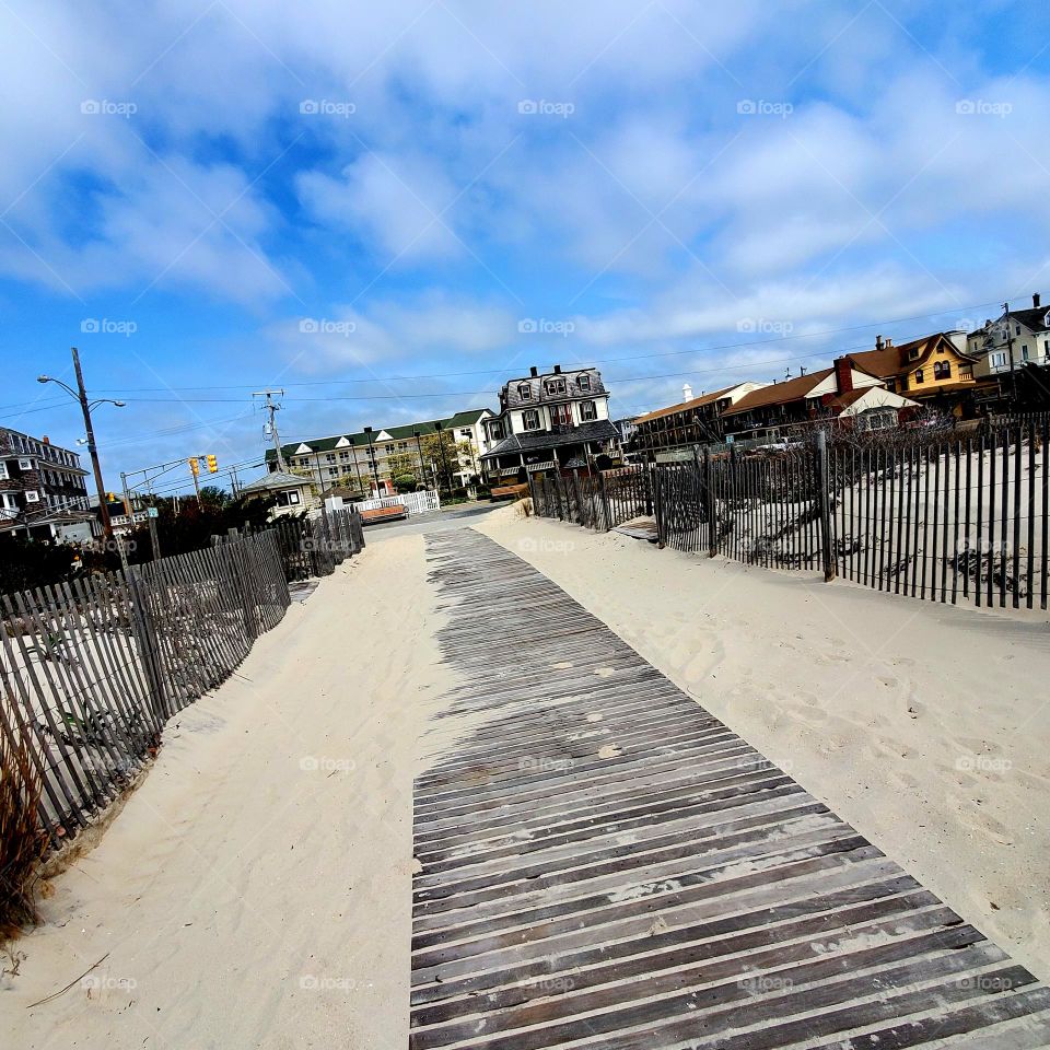 Walkway On A Beach Town