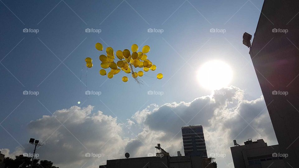 yellow balloons