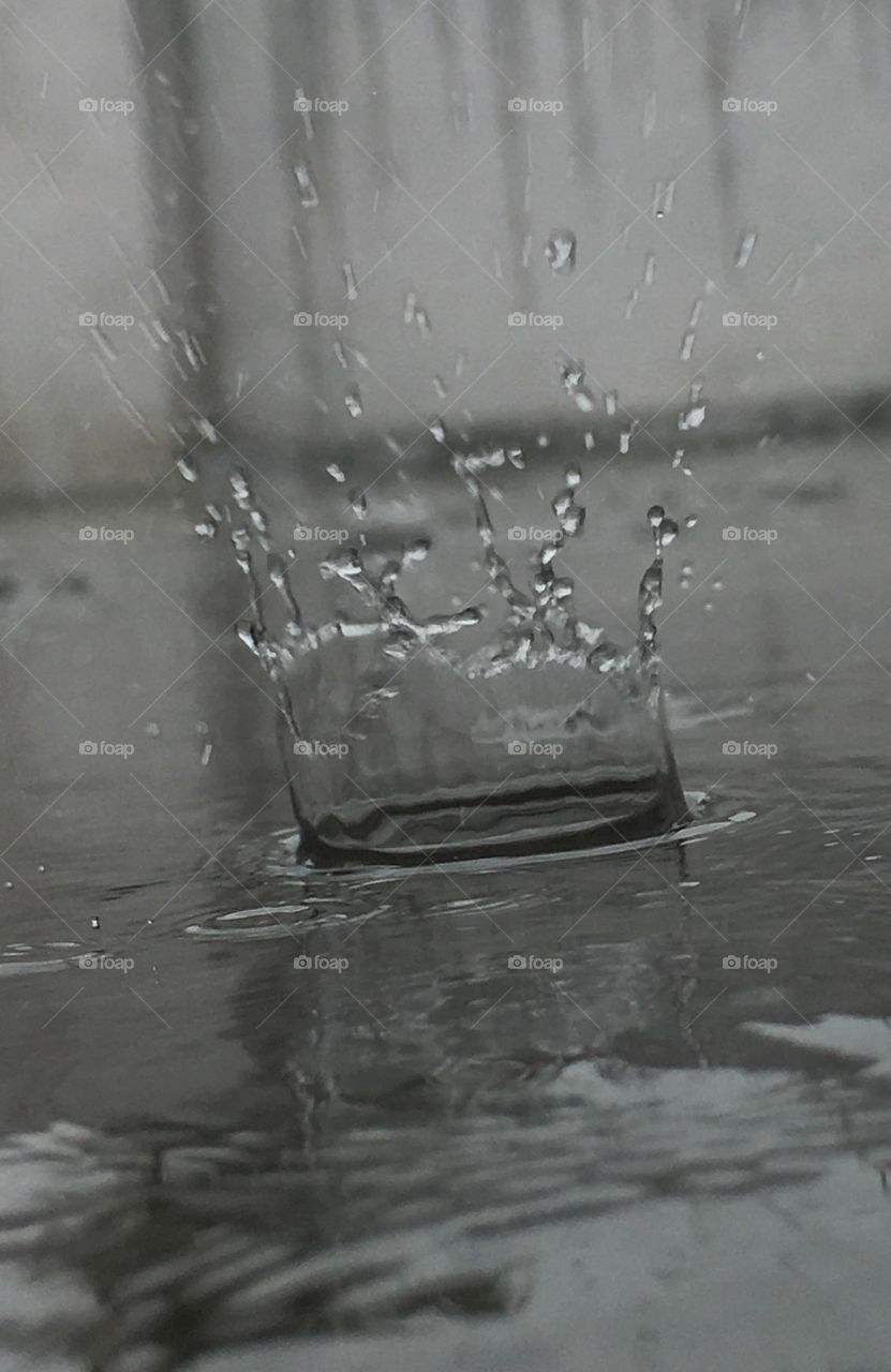 It is the water drop of rain which has created such a shape.