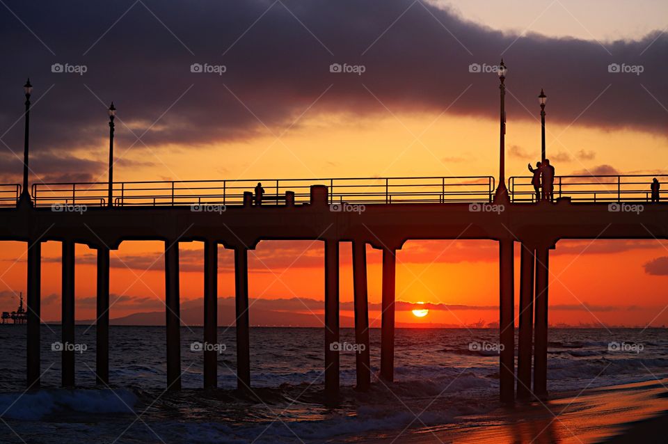 Sunset, Huntington Beach Pier, Huntington Beach, CA