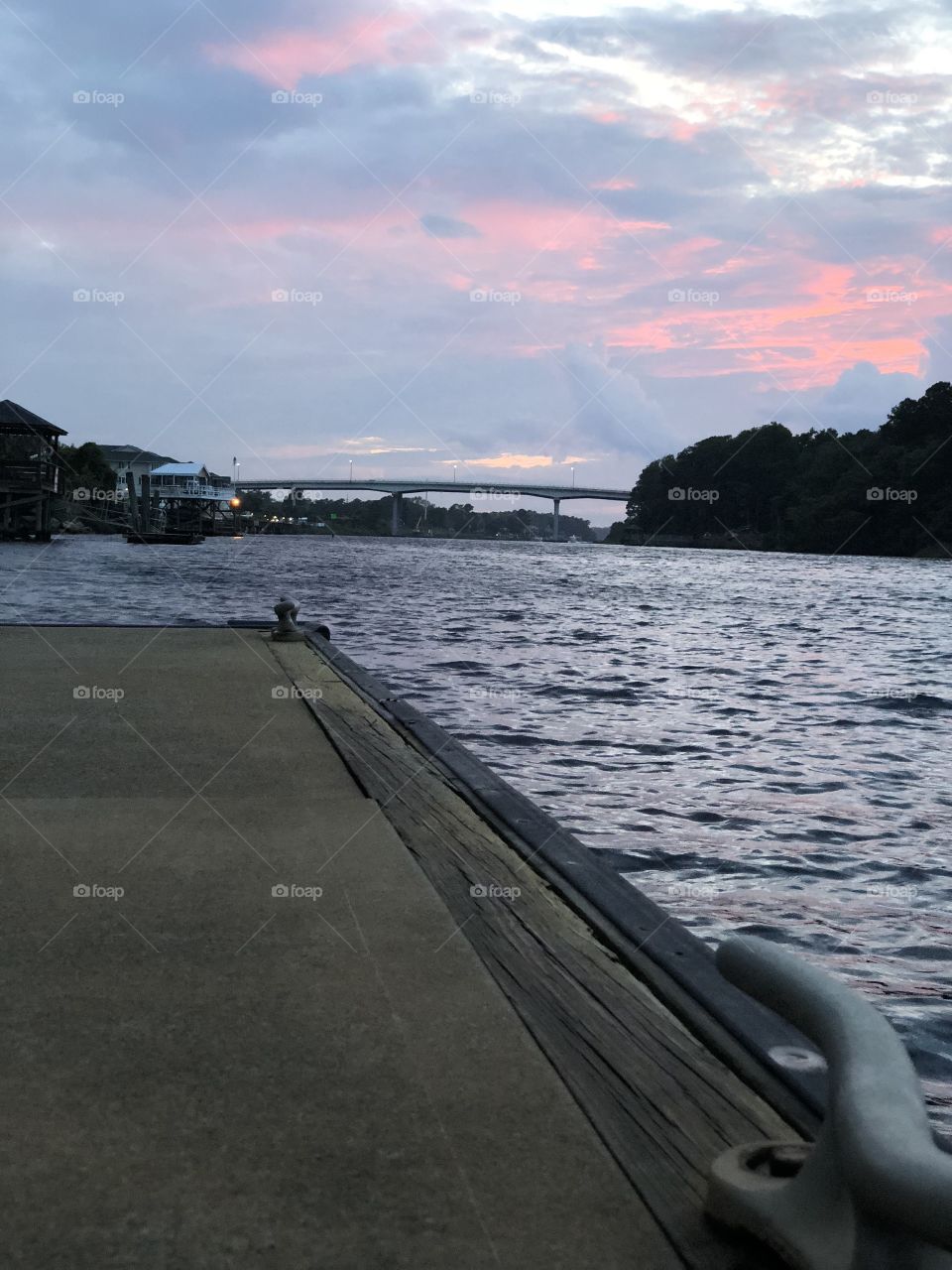 Sunset dock waterway 