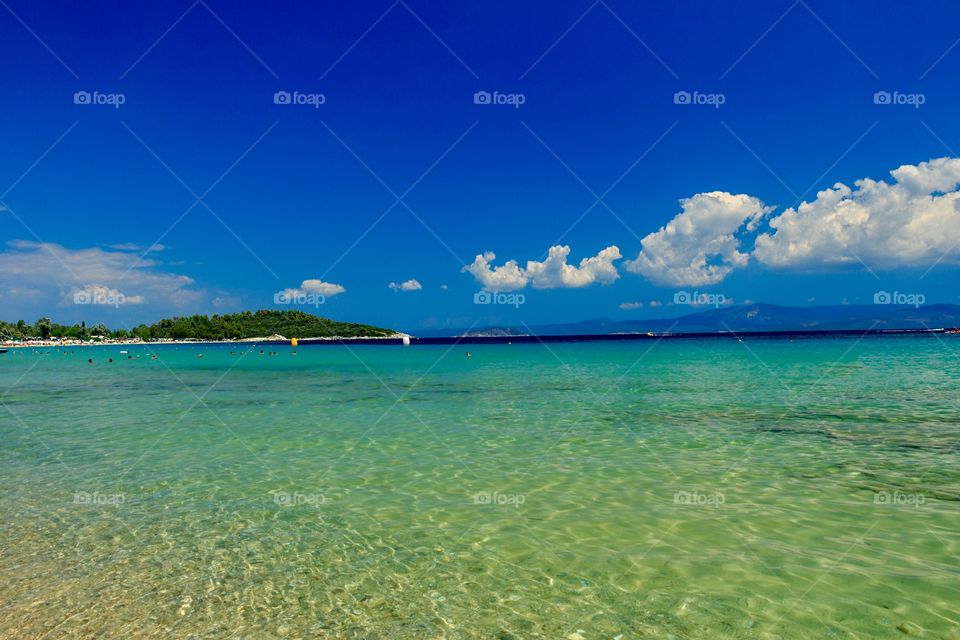 Beautiful beach with crystal clear water in Halkidiki, Greece