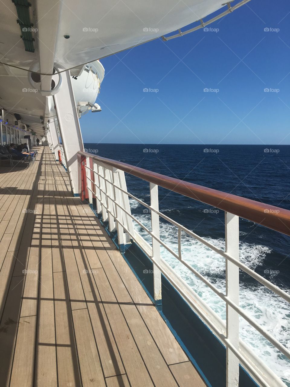 Cruise ship port side deck