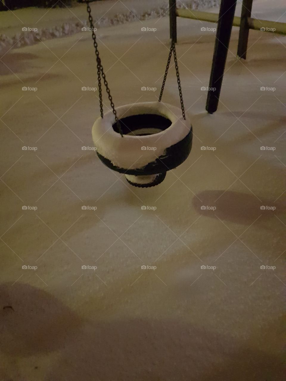 playground in winter