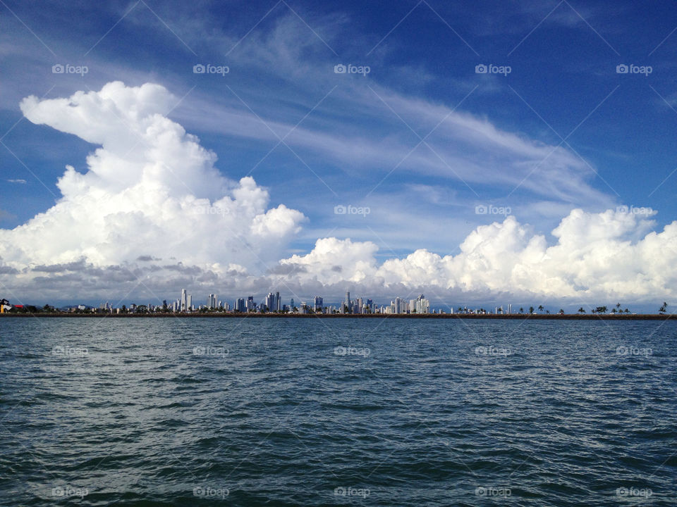 sky city blue clouds by casper_pootjes