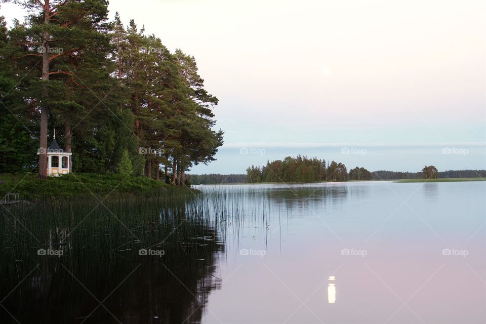 full moon over the water