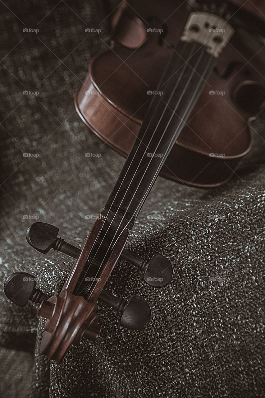 Close-up of a violin