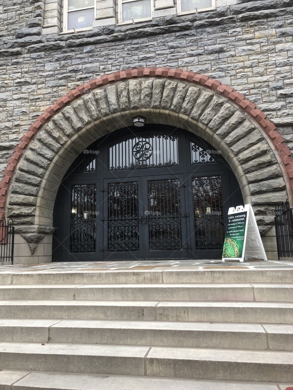 Church iron entrance doorway 