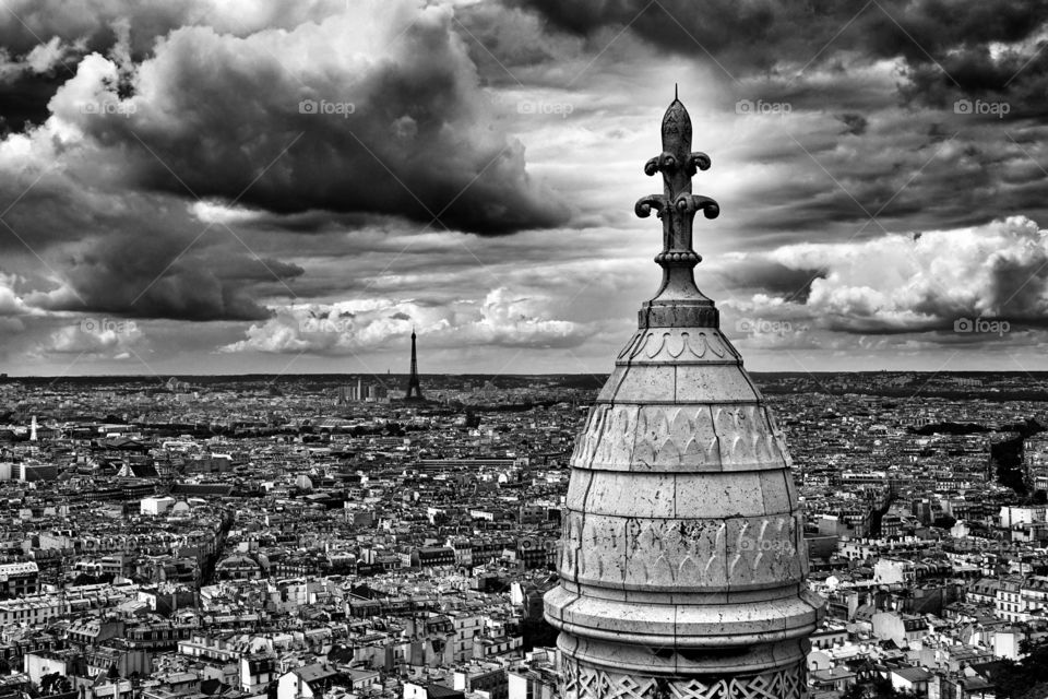 Looking down on Paris from the top of Sacré Coeur. 300 steps up. 