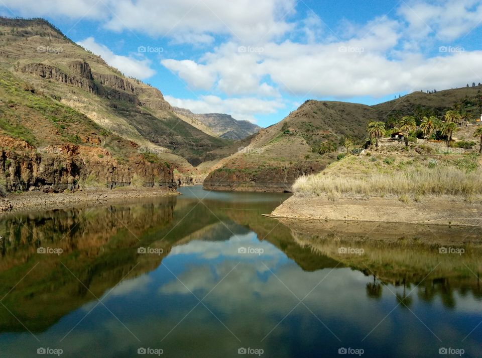 mountain lake on gran canaria island in Spain