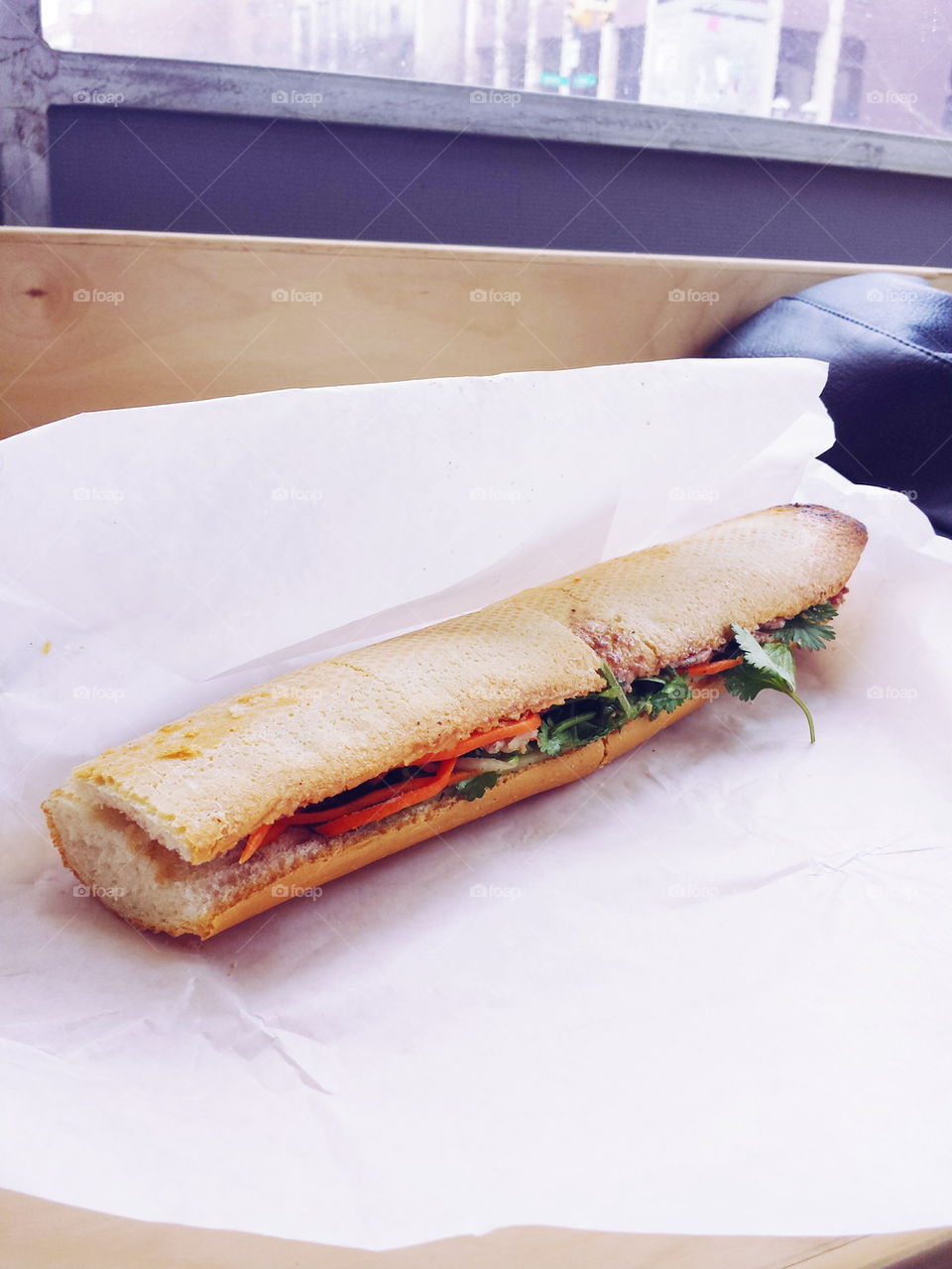 sandwich on baguette