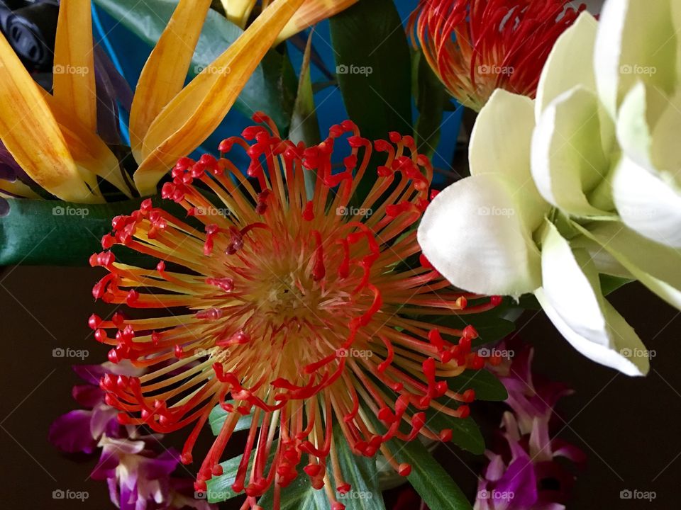 Closeup of Hawaiian flower bouquet 