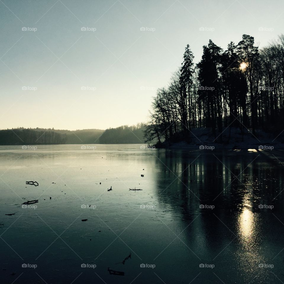 Water, Reflection, Lake, No Person, Tree