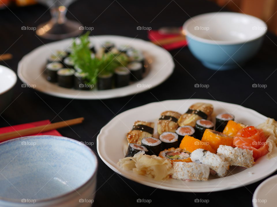 Sushi on Table