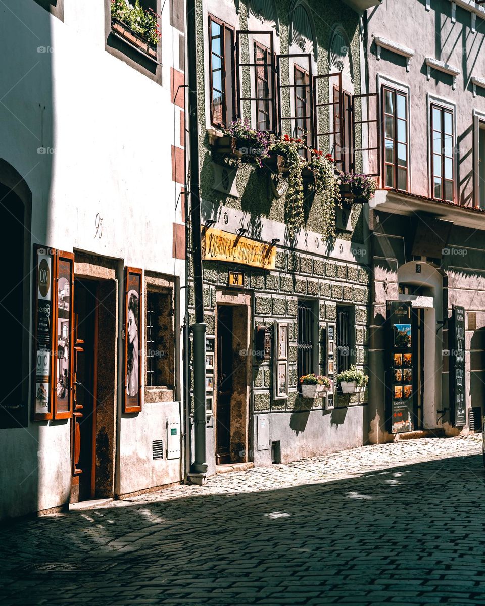 Pretty facades in Cesky Krumlov 