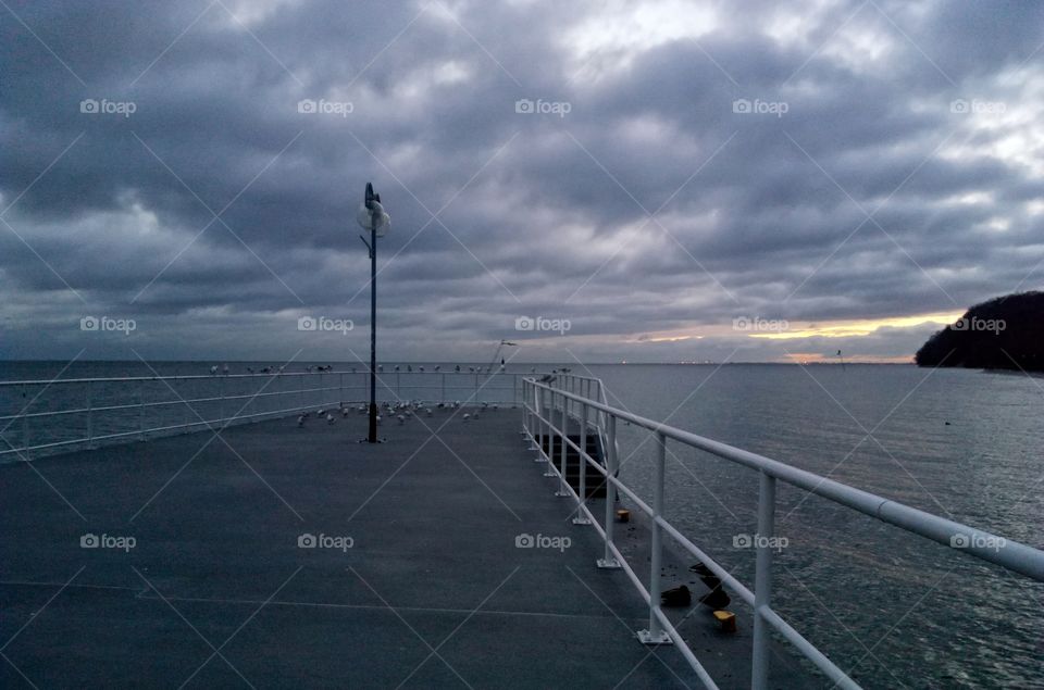 cloudy Day at the baltic sea coast in Poland