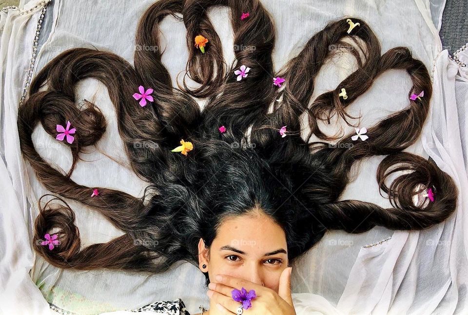 I picked some flowers and did my hair.