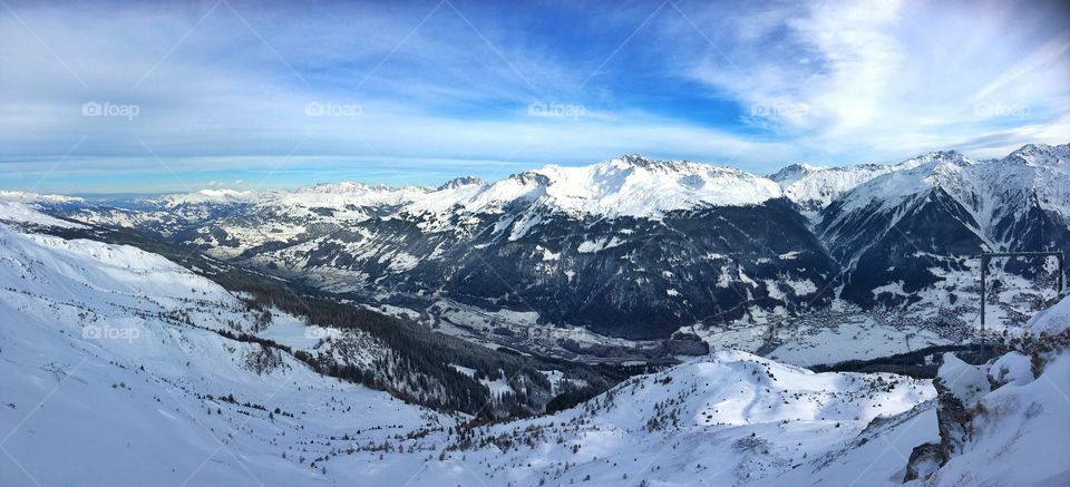 Snow covered mountains in Switzerland 