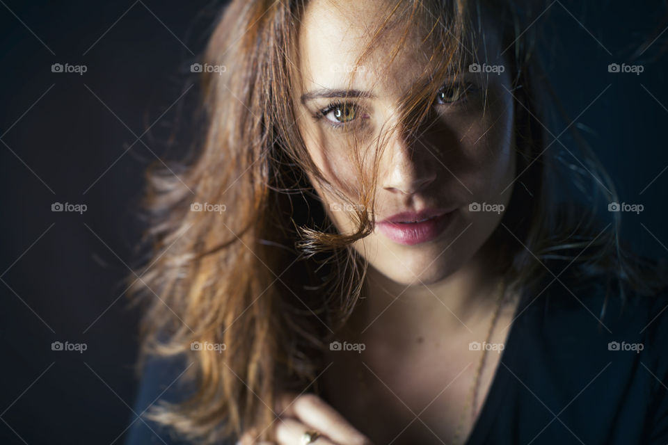 Portrait of a beautiful woman looking at camera