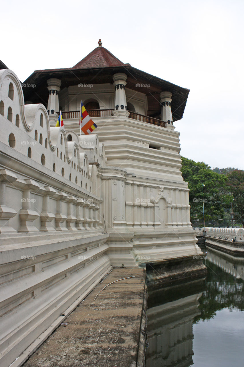 Sri Lankan Temple Architecture, Side View. Taken July 2010.