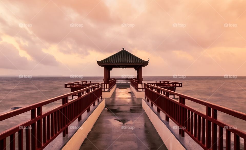 Moody Sunrise Dawn at the Long Chao Kok Coastal Trail View Deck. Captured just after the Rain..