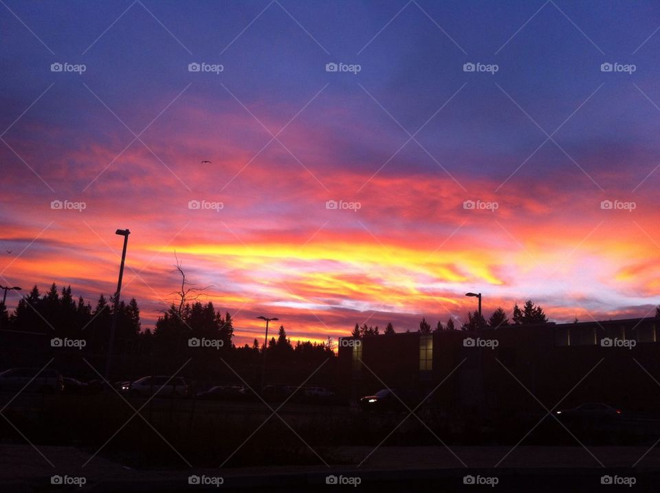 Sunrise over the parking lot