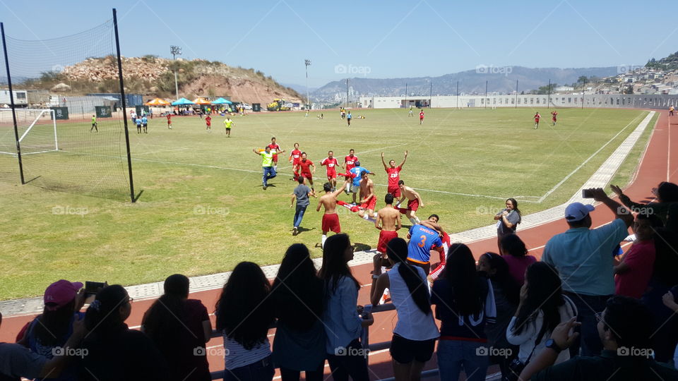 exitment after winning the match