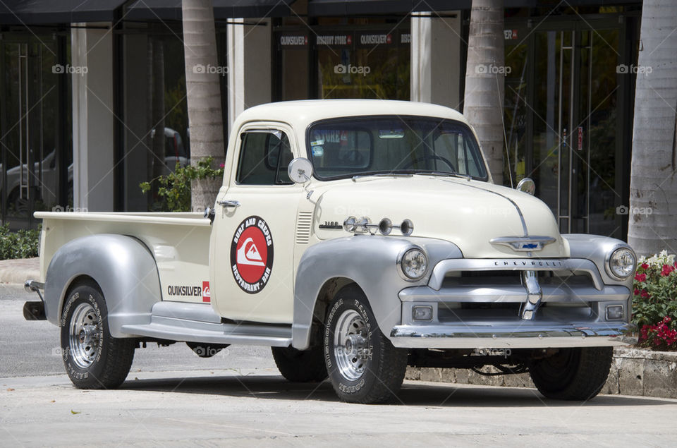 Classic truck in paradise