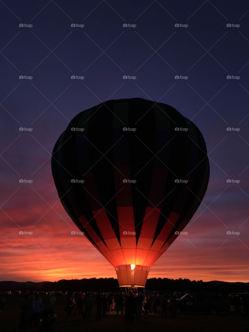Hot air balloon festival at sunrise