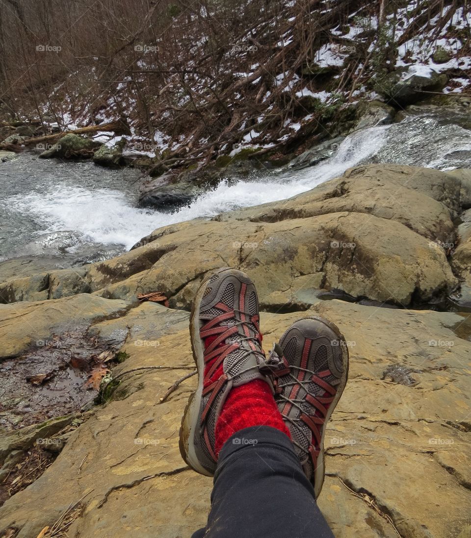 At the waterfall