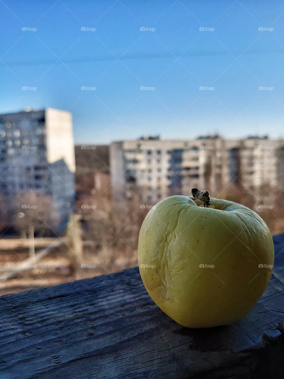 Homemade apple on the windowsill