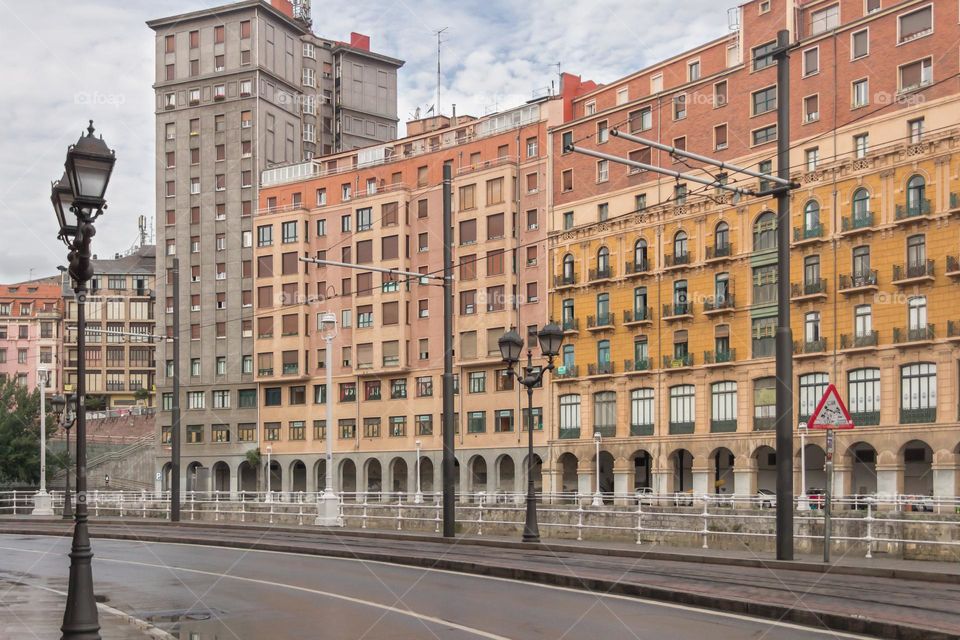 Modern street in Bilbao 