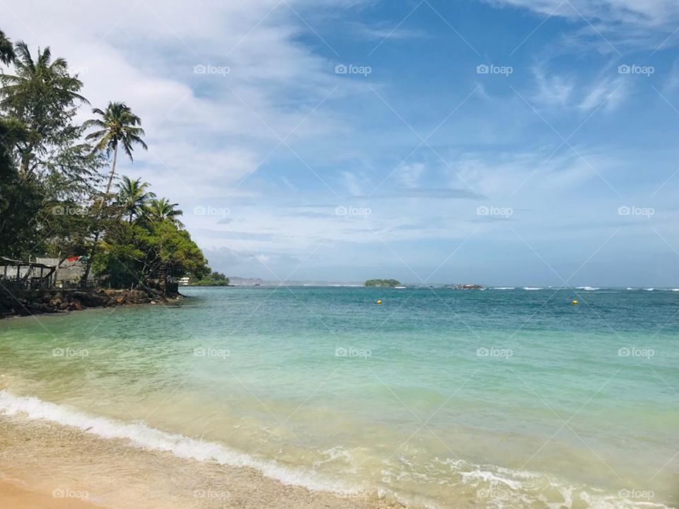 Landscape of beach and clouds in Sri Lanka 